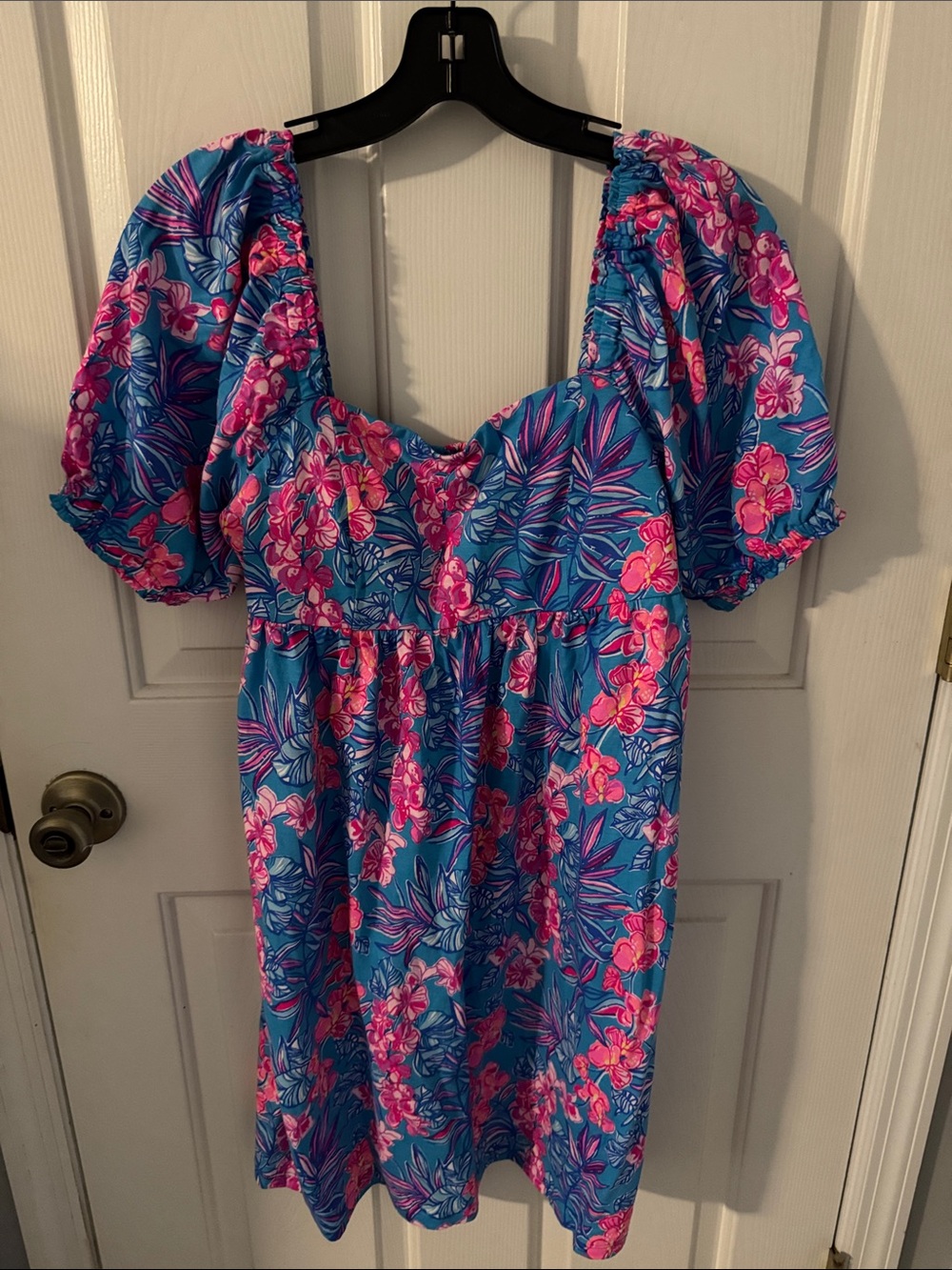 Lilly Pulitzer Blue Dress with Pink Floral Print